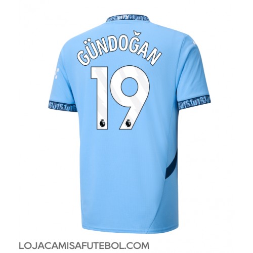 Camisa de Futebol Manchester City Ilkay Gundogan #19 Equipamento Principal 2024-25 Manga Curta